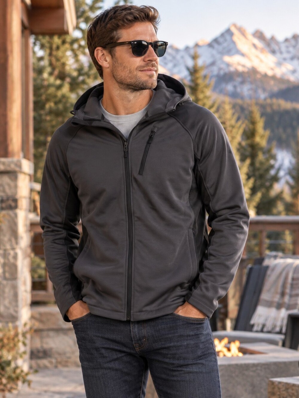 Spyder Tempo Men’s Softshell Hooded Full Zip Jacket NWT Size Medium